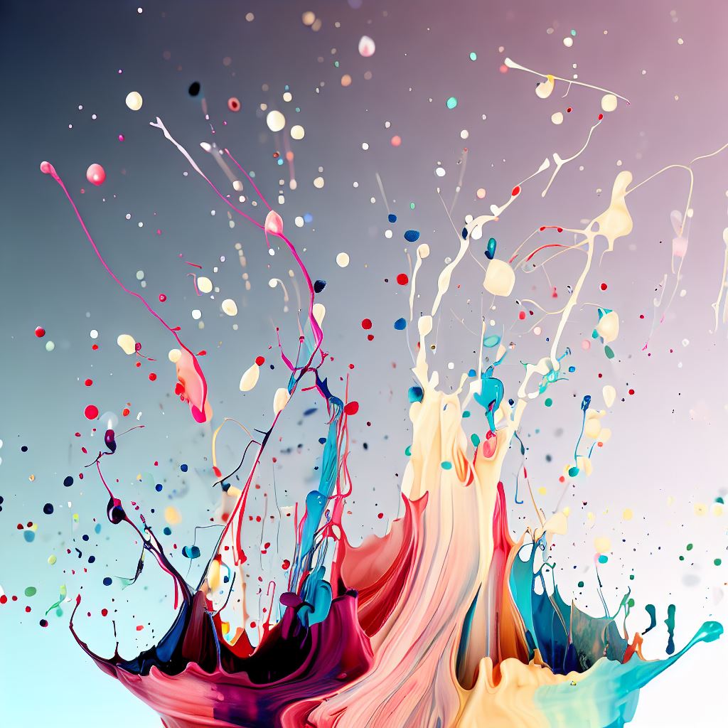 colorful splashes of paint, geometric, abstract art
