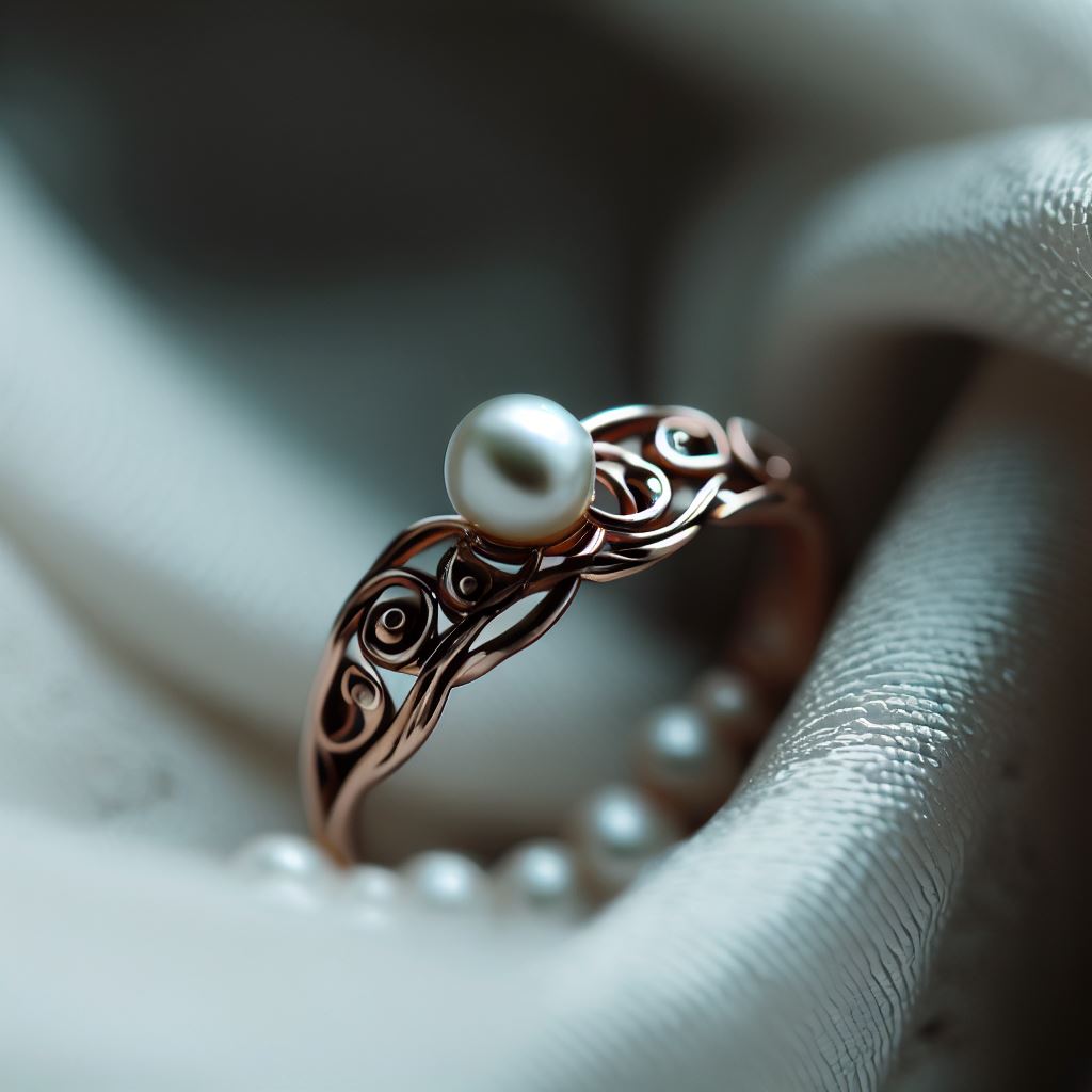 wedding ring design with pearls