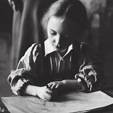 Draw a picture of a young child during the Holocaust