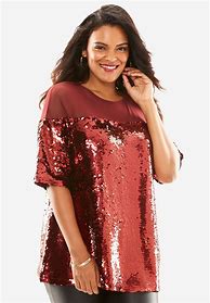 Image result for Plus Size Women's Embellished Sequin Boho Top By Roaman's In White ...