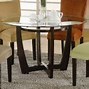 Image result for Glass Top Dining Table Walnut Base