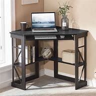 Image result for Corner Computer Desk with Keyboard Tray
