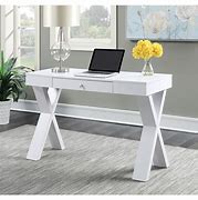 Image result for Long White Desk with Drawers