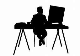 Image result for Person Working at Desk Silhouette