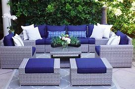 Image result for Wayfair Merlyn 9 Piece Outdoor Patio Dining Set Metal/Wicker/Rattan In Gray/White, Size 31.0 H X 80.0 W X 40.5 D In