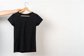 Image result for Hanging Plain Black T-Shirt