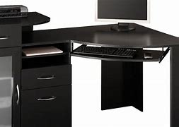 Image result for Black and Wood Corner Desk