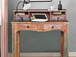 Image result for Rustic Warm-Toned Reclaimed Wood Desk