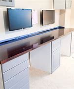Image result for Desk with Cabinets