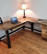 Image result for Natural Wood and Black Desk