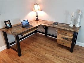 Image result for Reclaimed Wood Computer Desk