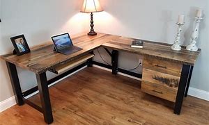 Image result for Rustic Wood Computer Desk