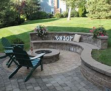 Image result for Paver Patio with Sitting Wall