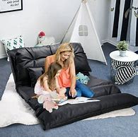 Image result for Lazy Sofa Futons Sets Folding Sofa Bed Adjustable Sofa TV Floor Couch | Beige