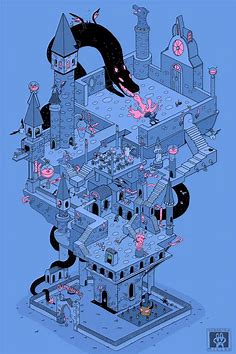 Castle Isometric (Duckwarts Academy) by sebreg on DeviantArt