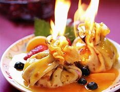 Image result for French Crepes Suzette Flambe
