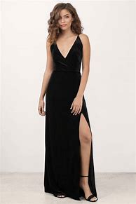 Image result for Cut Out Black Velvet Maxi Dress