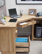 Image result for wooden corner computer desk