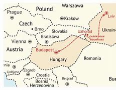 Image result for Map of Russia and Hungary Ukraine
