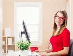Image result for Lady Working at Desk