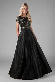 Image result for Black Modest Fancy Dresses