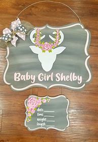 Image result for Baby Girl Deer Hospital Door Hanger