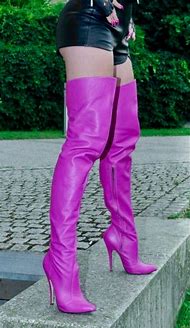 Image result for Purple Leather Thigh High Boots