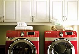Image result for Red Washer and Dryer Sets in Laundry Room