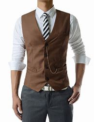 Image result for Beige Vest with Red Tie