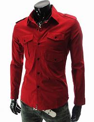 Image result for Red Long Sleeve Shirt Men
