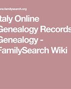 Image result for Italy Family Records