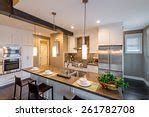 Image result for Stainless Steel Appliances in a Dark Wood Kitchen