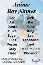 Image result for Good Anime Boy Names