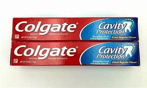 Image result for Colgate Cavity Protection Toothpaste With Fluoride, Great Regular Flavor, 6 Oz, 3 Ct