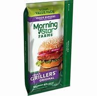 Image result for Morning Star Farms Veggie Burgers, Plant Based, Frozen Meal, Grillers Original - 9 Oz
