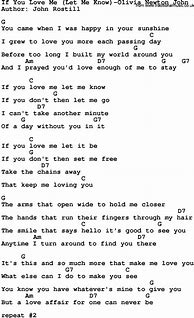 Image result for If You Love Me Let Me Know Chords