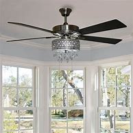 Image result for 52" LED Antique Crystal Lighted Ceiling Fan White/Champagne - River Of Goods