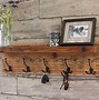 Image result for Rustic Wall Mounted Coat Rack Shelf