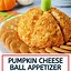 Image result for Halloween Party Recipes Cheese Ball Pumpkin
