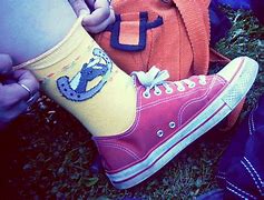 Image result for Women Wearing Sunflowered Sneakers
