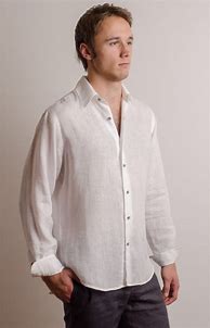 Image result for White Linen Shirt