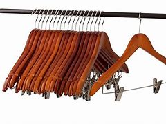 Image result for Wood Hangers with Silver Clips