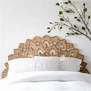 Image result for Mandala Carved Faux Headboard, White Wash - Decorate - Faux Headboards - Pottery Barn Teen