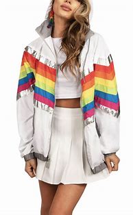 Image result for Rainbow Striped Windbreaker