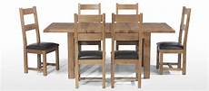 Rustic Oak 132 198 cm Extending Dining Table and 6 Chairs Quercus Living