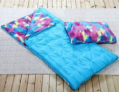 Image result for Kids Sleeping Bag With Attached Pillow - Lands' End - Blue