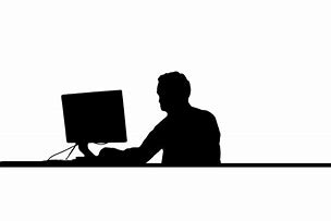 Image result for Silhouette Man Lounging at Desk