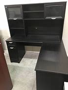 Image result for L-shaped Desk with Hutch On Right Side