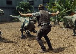 Image result for Jurassic Park Driving Away From Dinosaur Chris Pratt