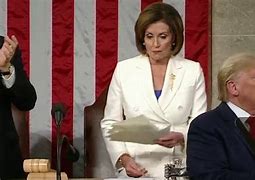 Image result for Pelosi Rips Sotu Papers Photo